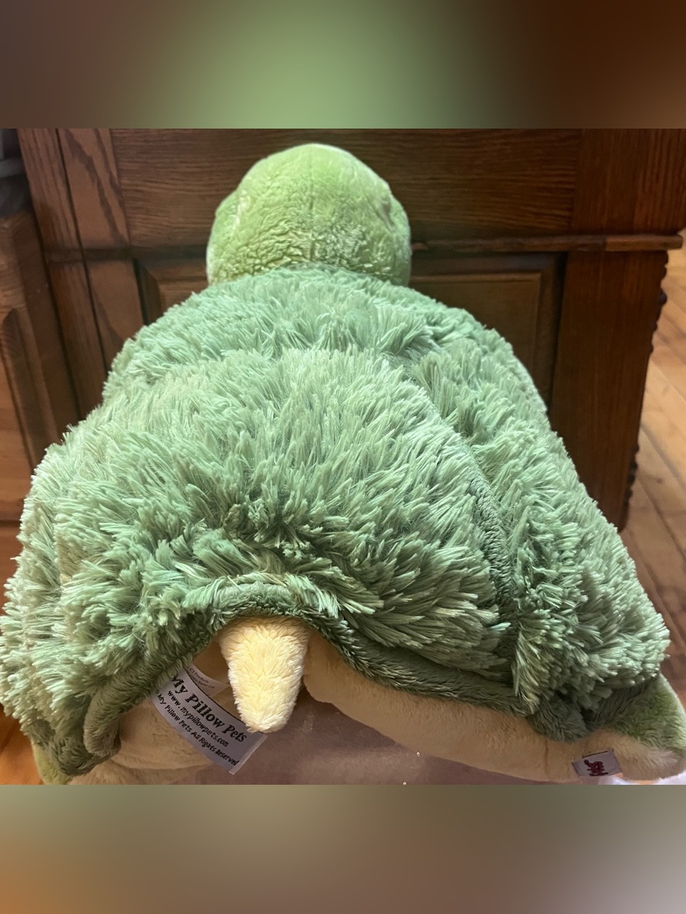 Pillow Pets Turtle Green Plush Foldable Animal Toy From 2010 Retired 18” - Picture 5 of 14